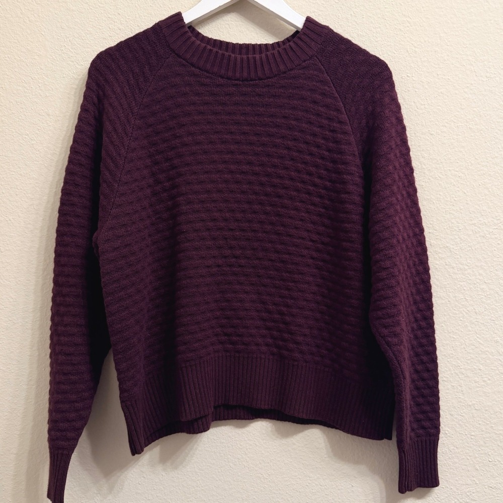 Lululemon Texture Play Crew Sweater Cassis (Burgundy) LW3DOYS Size 4 Soft Cozy